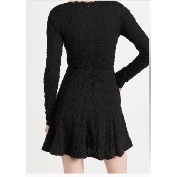 SABINA MUSAYEV Black Crinkly Cut-Out Agnes Mini Dress SZ 12 - Picture 2 of 11